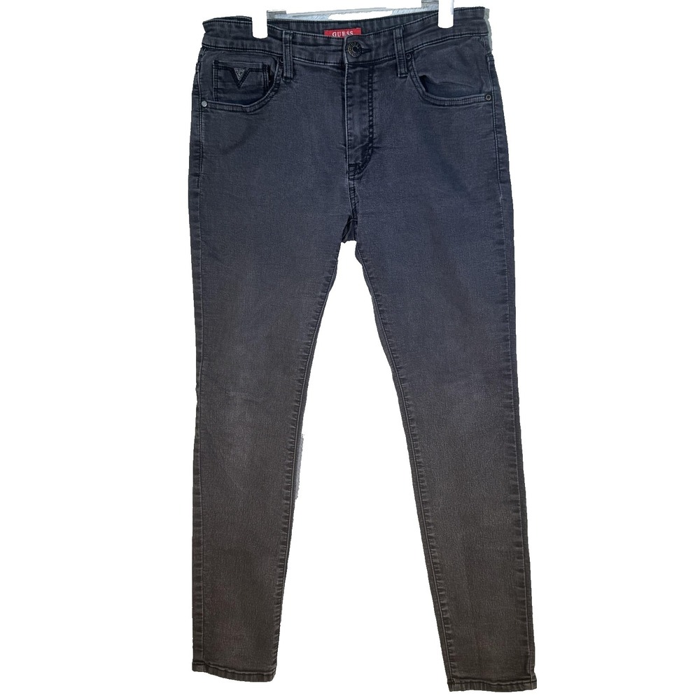 Guess Jeans Mens 32x31 Black Skinny Fit Stretch Denim Mid Rise Modern Zip Fly